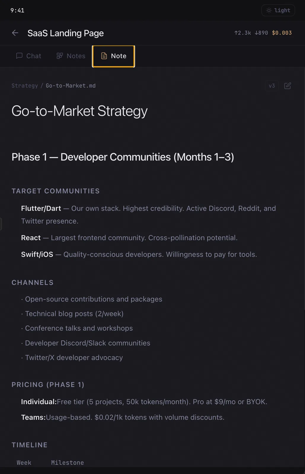 Generated go-to-market note