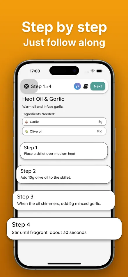App Store screenshot: Step by step, just follow along