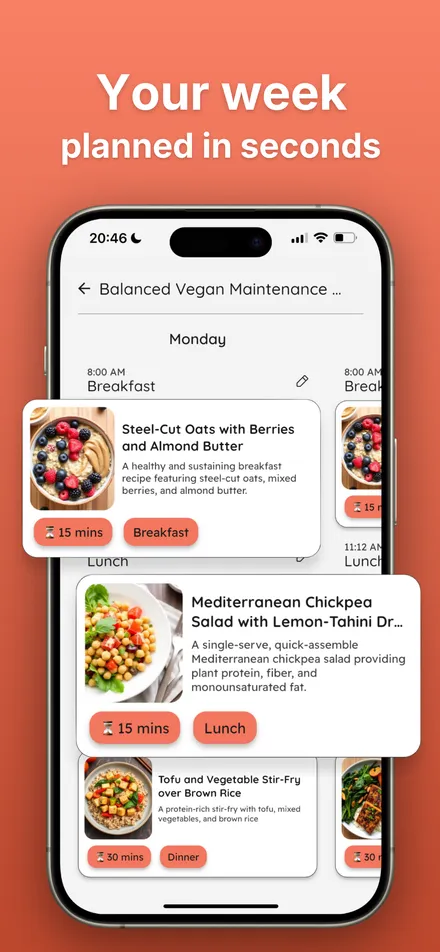 App Store screenshot: Your week, planned in seconds
